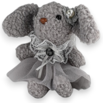 Porte-clés lapin gris tutu...