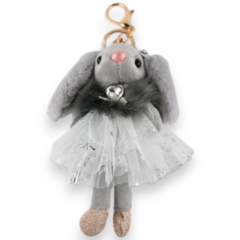 Porte-clés petit lapin gris...